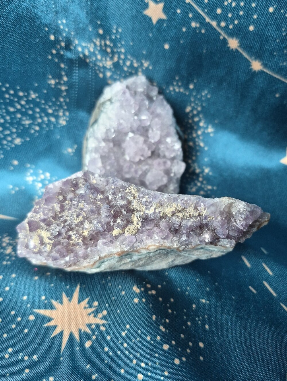 2 Raw Natural Amethyst Druzy Cluster Crystal